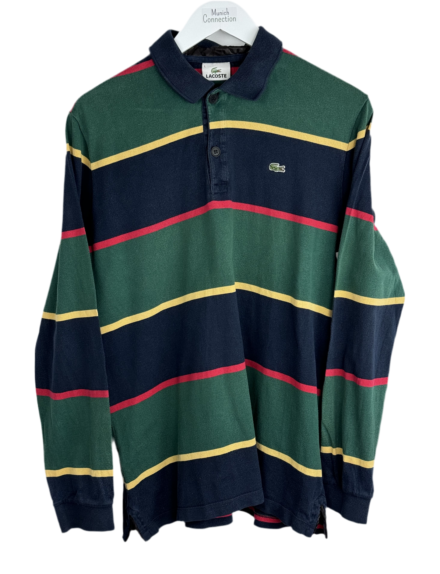 Lacoste Langarmpolo Grün Blau Gelb Rot (L)