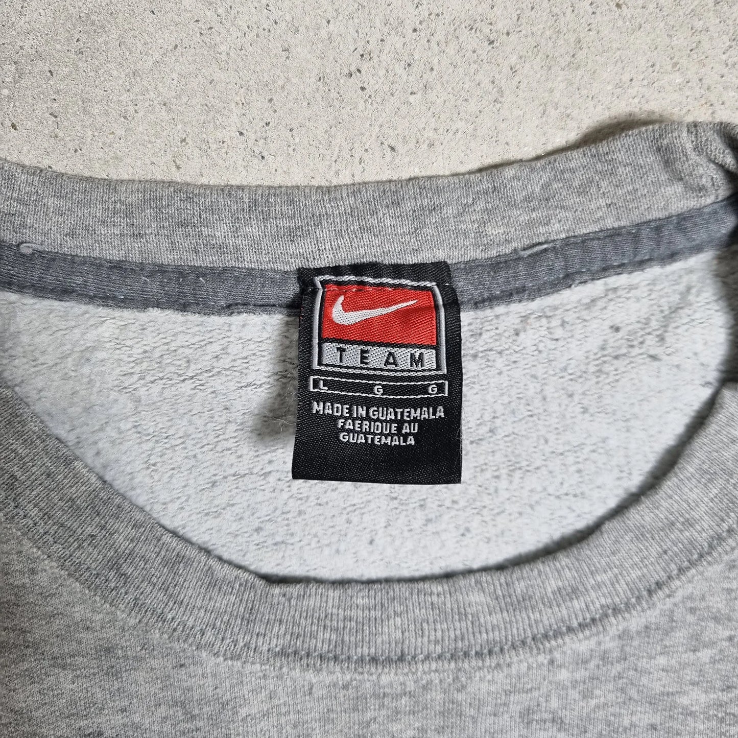 90s Nike Team Sweatshirt Grey Black Red Orange (L)