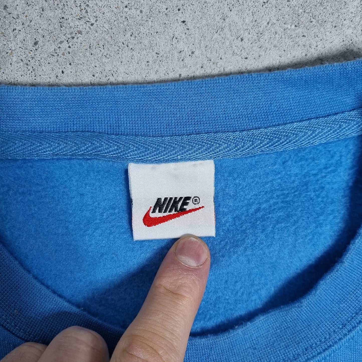 90s Nike Colorblock Sweatshirt Sky Blue Charcoal Gold (L)