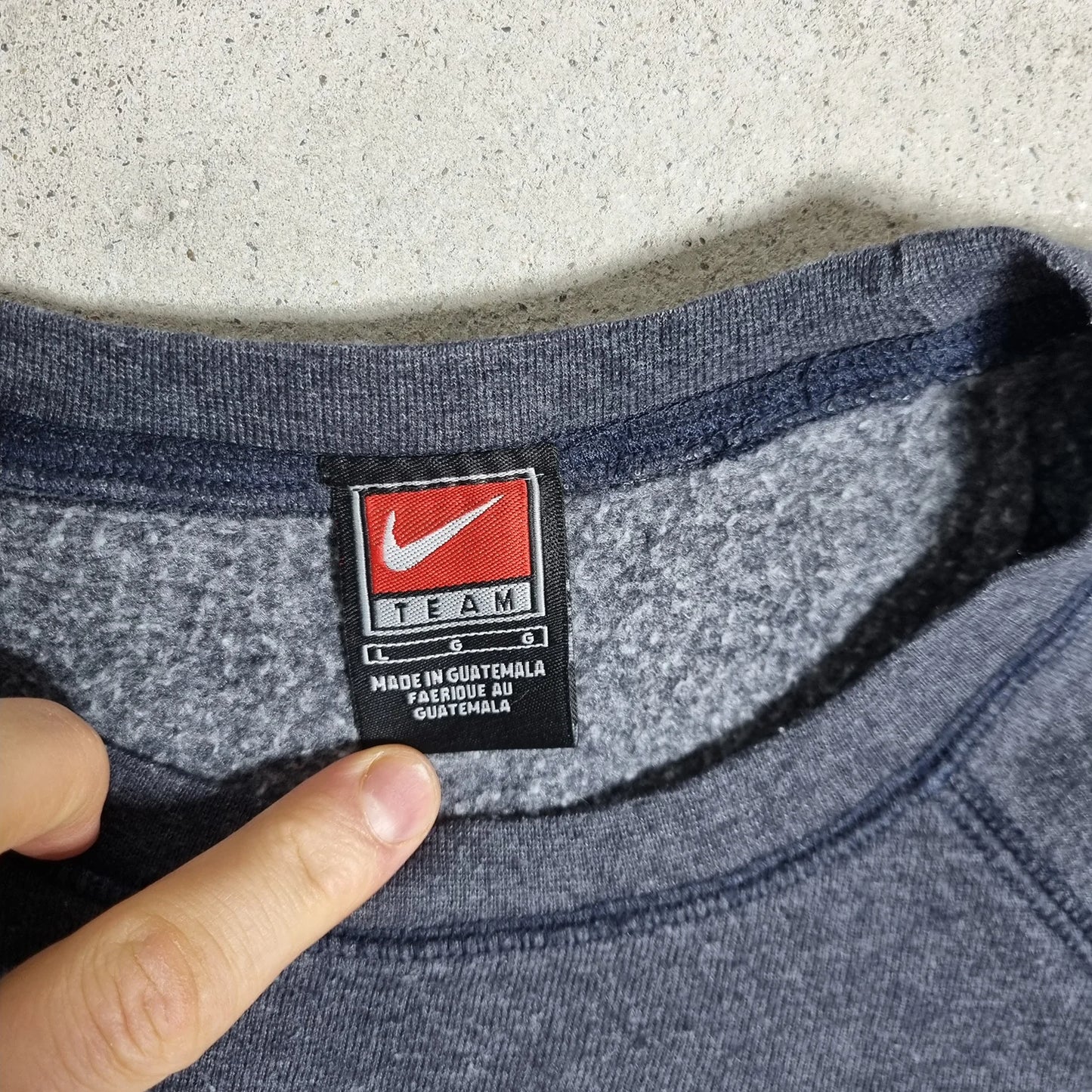 90s Nike Team Colorblock Sweatshirt Navy Pink Grey (L)
