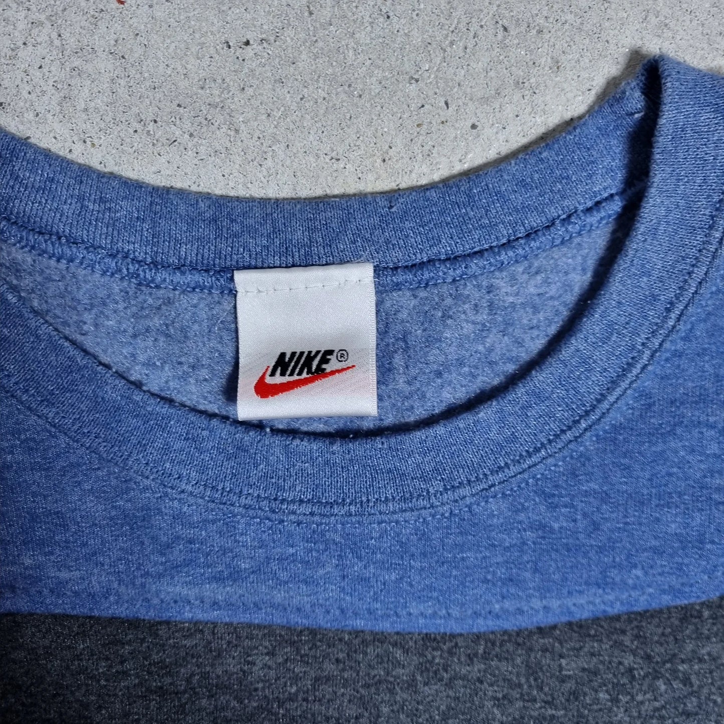 90s Nike Colorblock Sweatshirt Blue Grey Red (M)