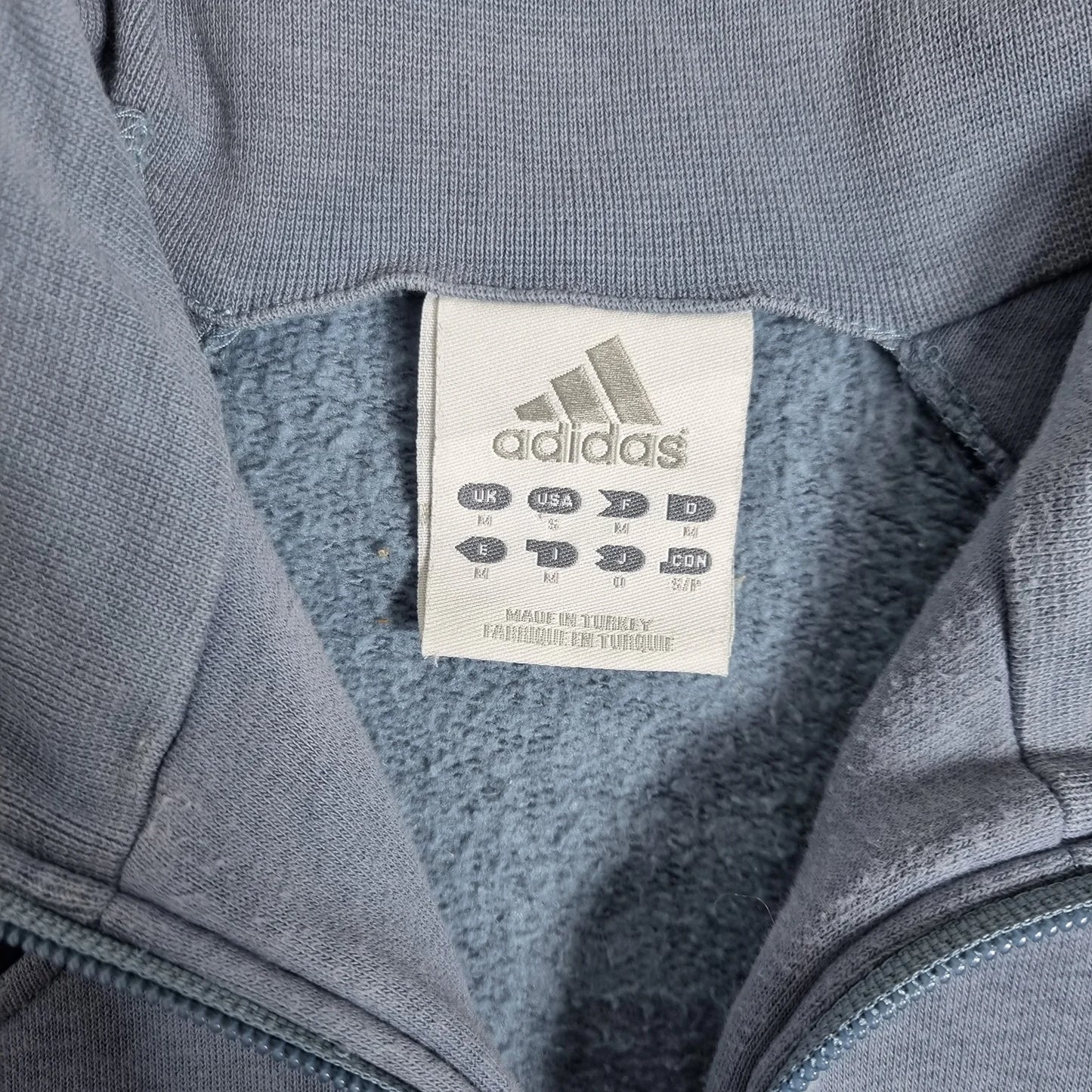 90s adidas Half Zip Sweatshirt Blue Grey (M)