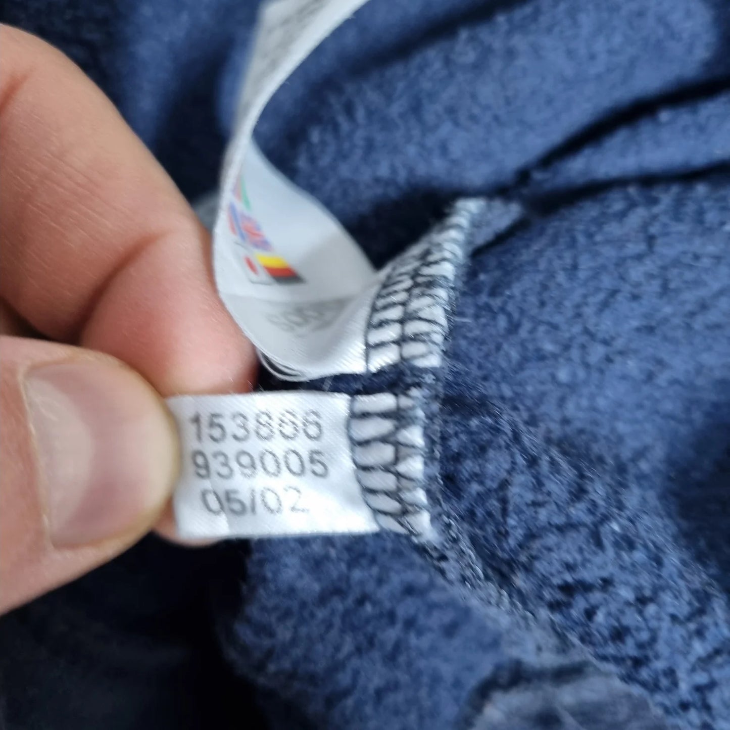 00s adidas Navy 3-Stripes Crewneck Sweatshirt White Logo (L)