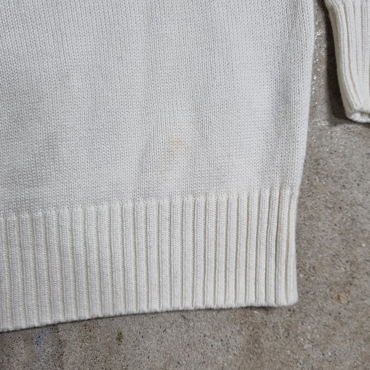 Lacoste Vintage Cotton Sweater White / Navy / Red Stripe (XXL)