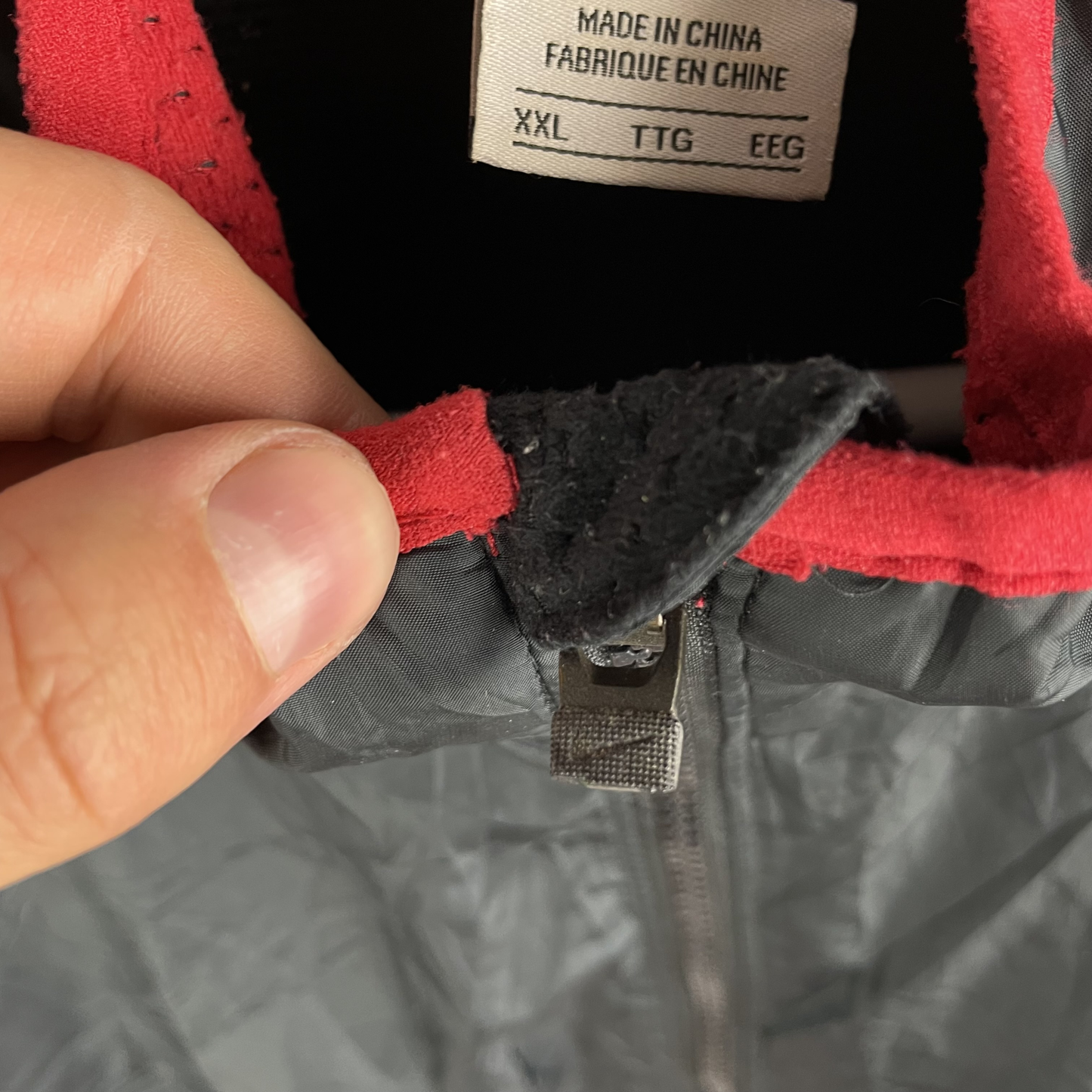 2000s Nike Windbreaker Schwarz Rot Swoosh (XXL)