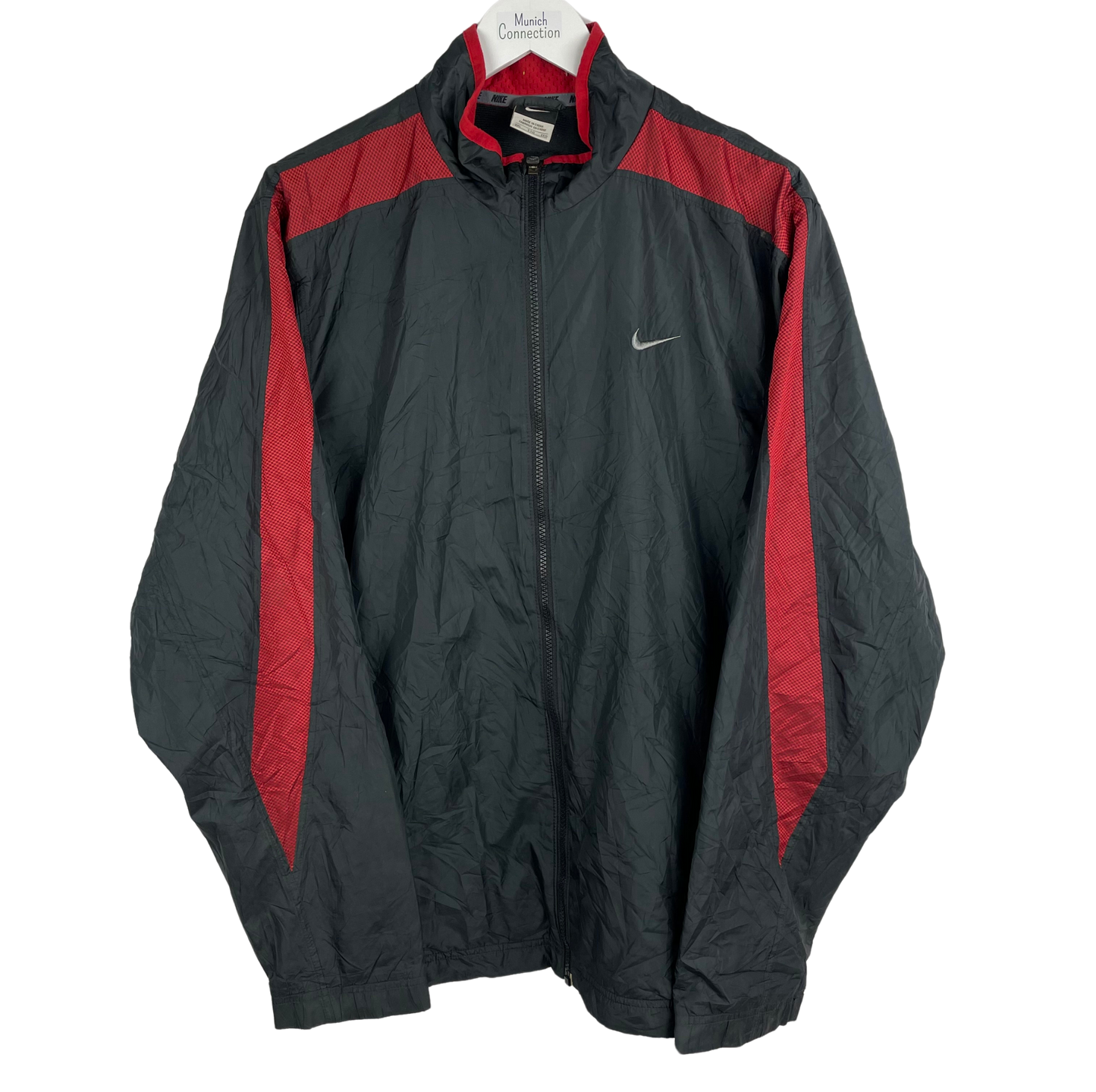 2000s Nike Windbreaker Schwarz Rot Swoosh (XXL)
