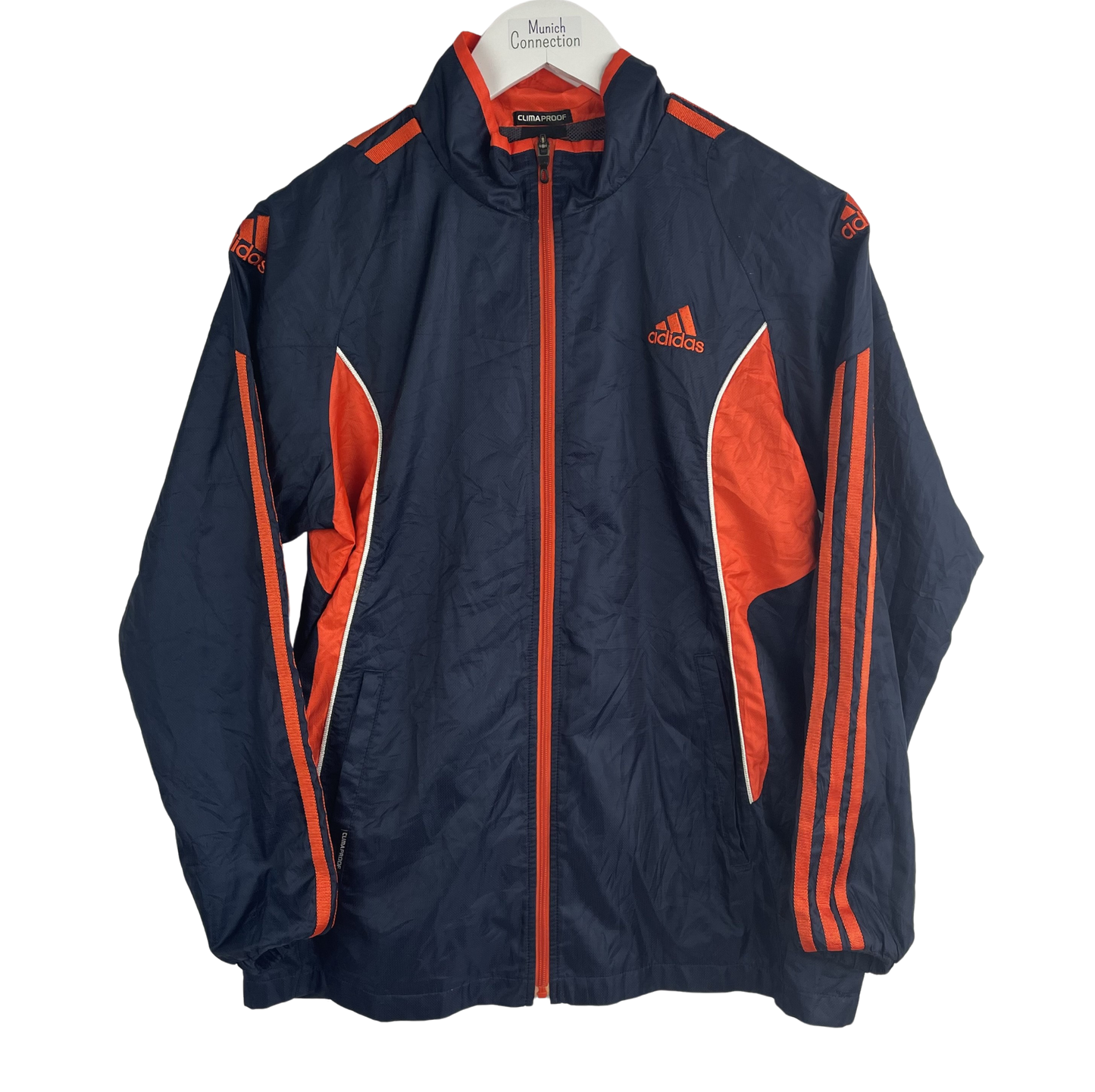 2000s Adidas ClimaProof Funktionsjacke Marine/Orange (XS)