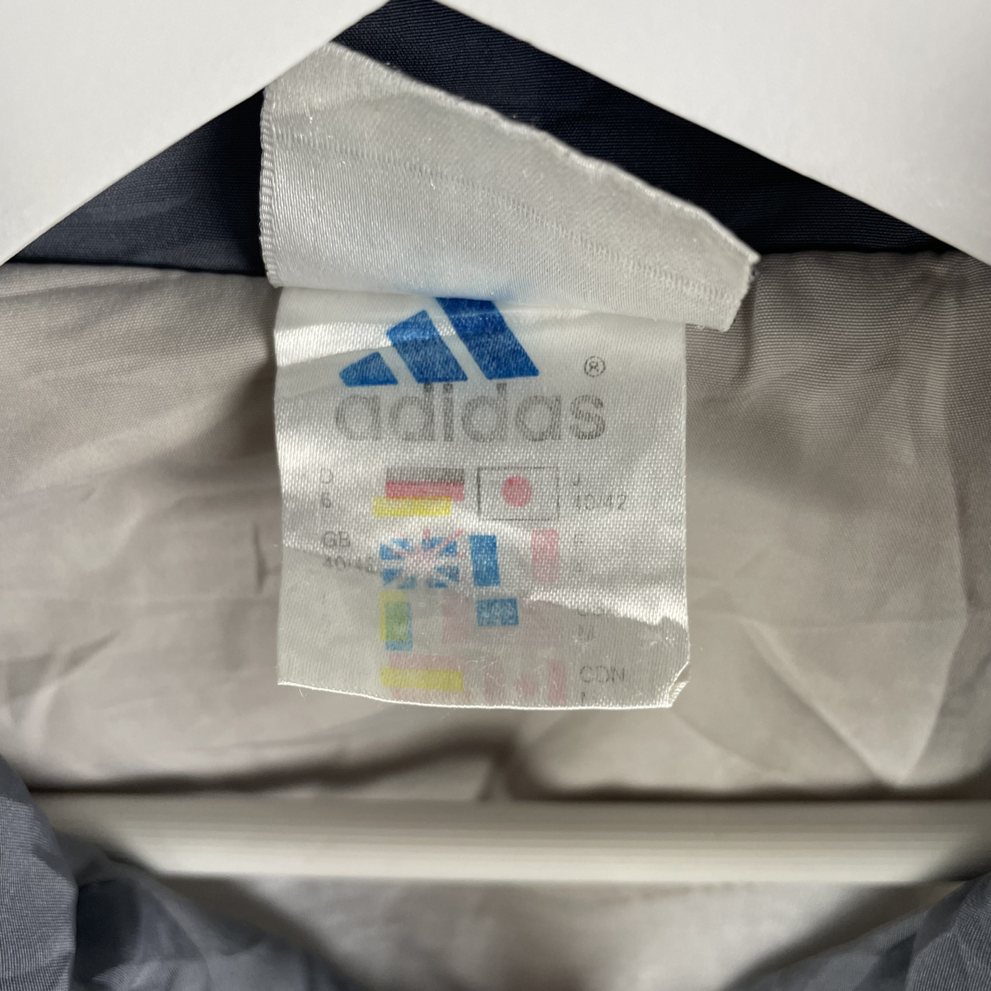 2000s Adidas Windbreaker Grau Zweifarbig (XXL)