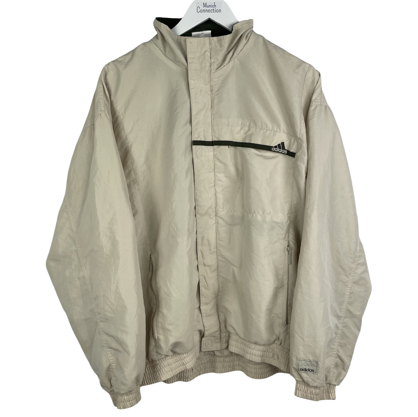 2000s Adidas Windbreaker Beige/Grün (M)