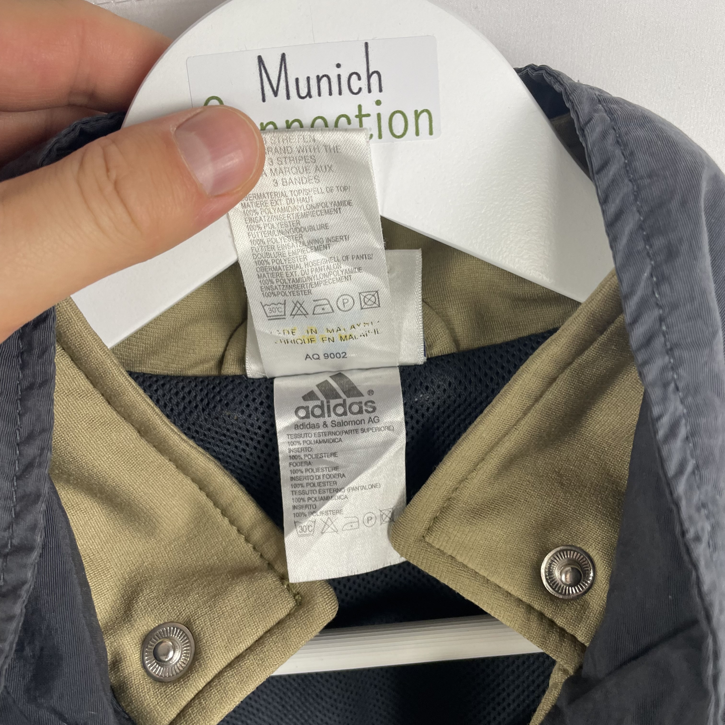 2000s Adidas Utility-Jacke Schwarz/Olive (M)