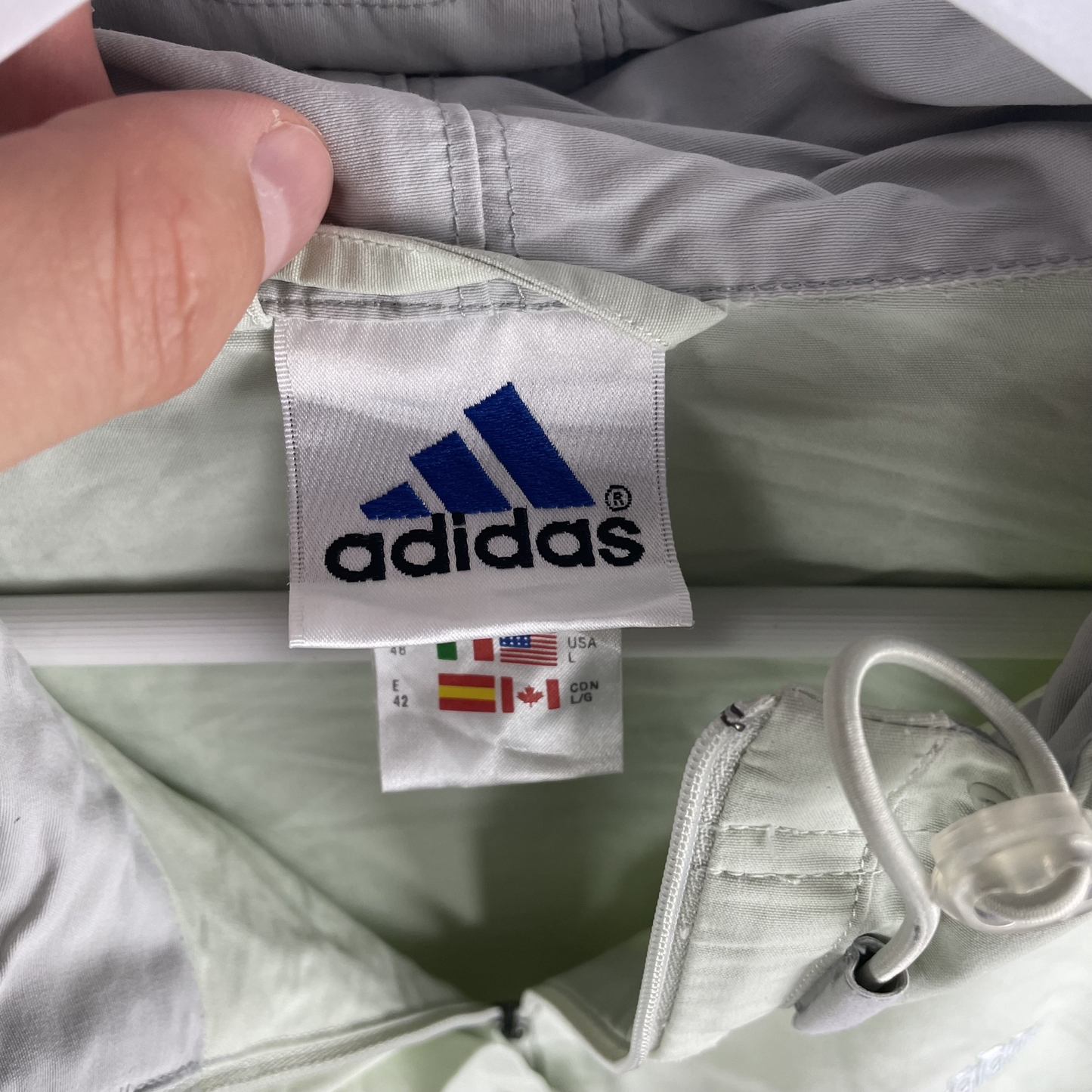2000s Adidas Kapuzenjacke Mintgrün (L)
