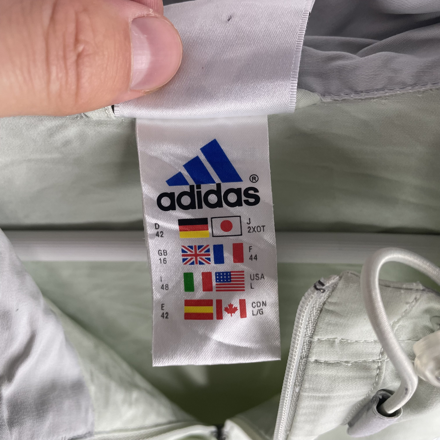 2000s Adidas Kapuzenjacke Mintgrün (L)