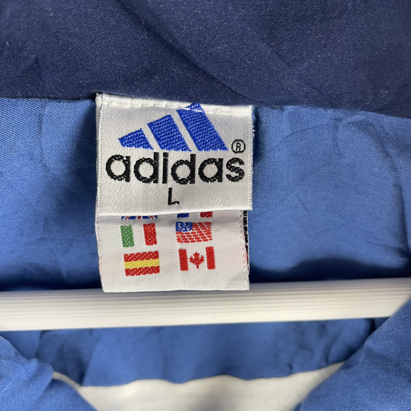 90s Adidas Windbreaker blau weiß (L)
