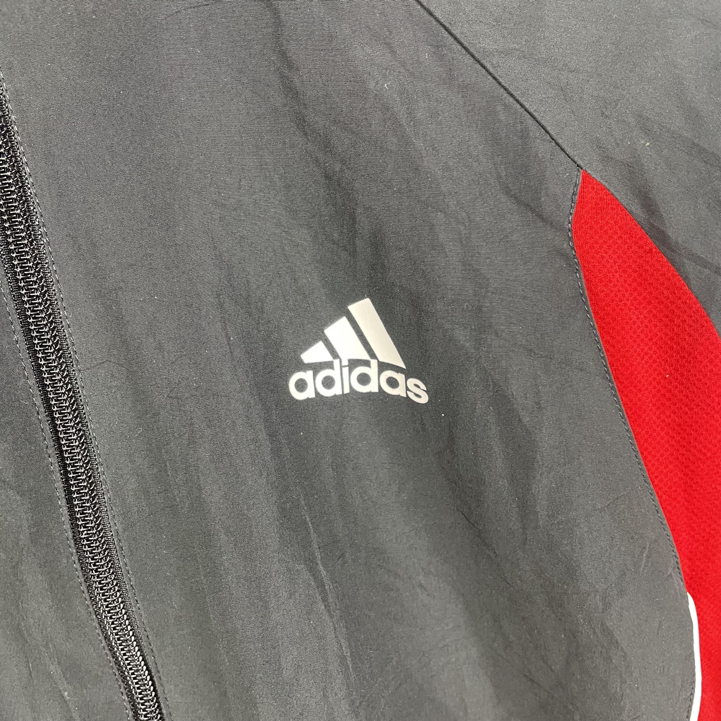 2000s Adidas Trainingsjacke Schwarz/Rot (S)