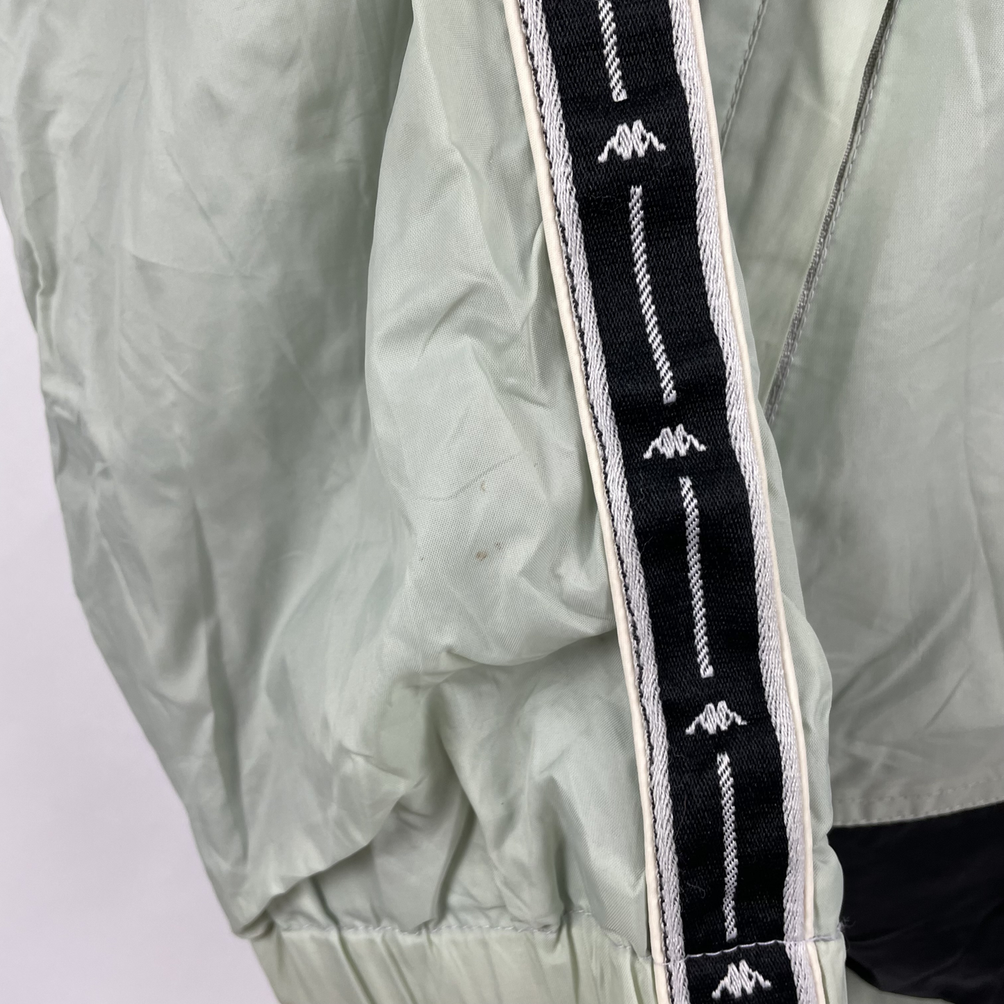 90s Kappa Taped Trainingsjacke Mint Schwarz (L)