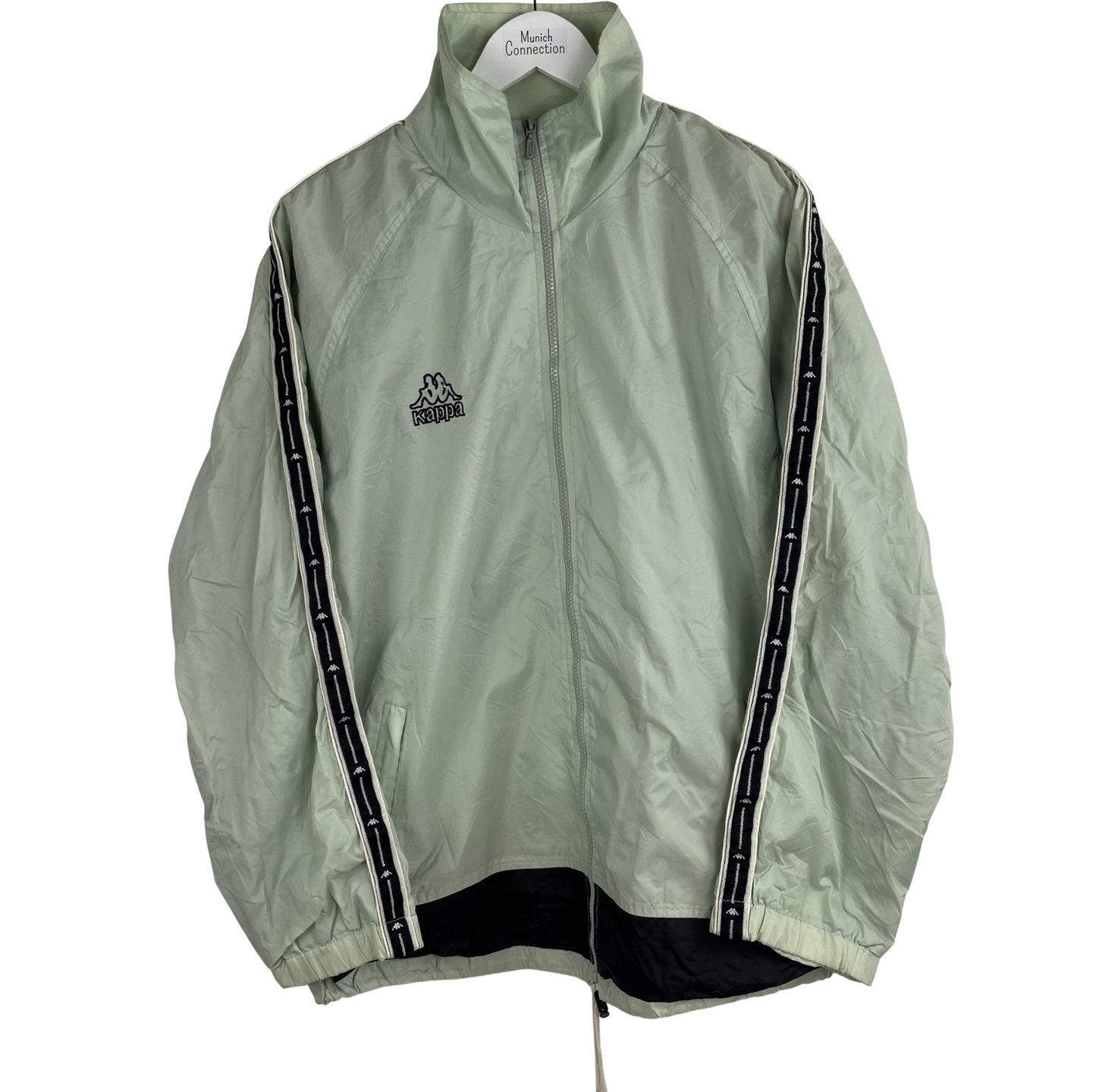 90s Kappa Taped Trainingsjacke Mint Schwarz (L)