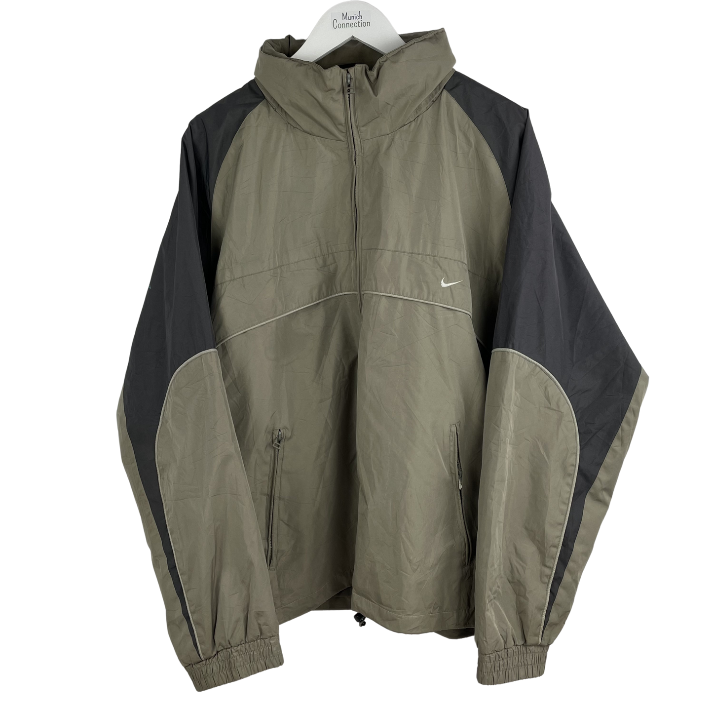 2000s Nike Windbreaker Zweifarbig Khaki/Grau (XL)