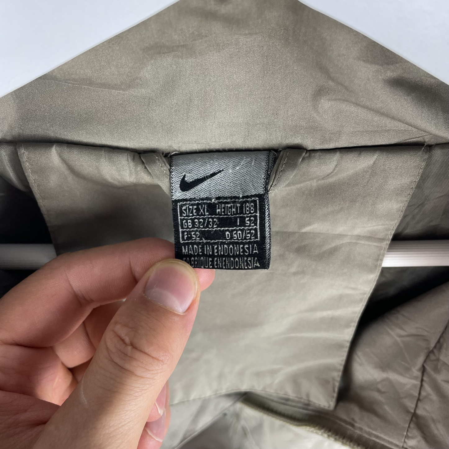 2000s Nike Windbreaker Zweifarbig Khaki/Grau (XL)