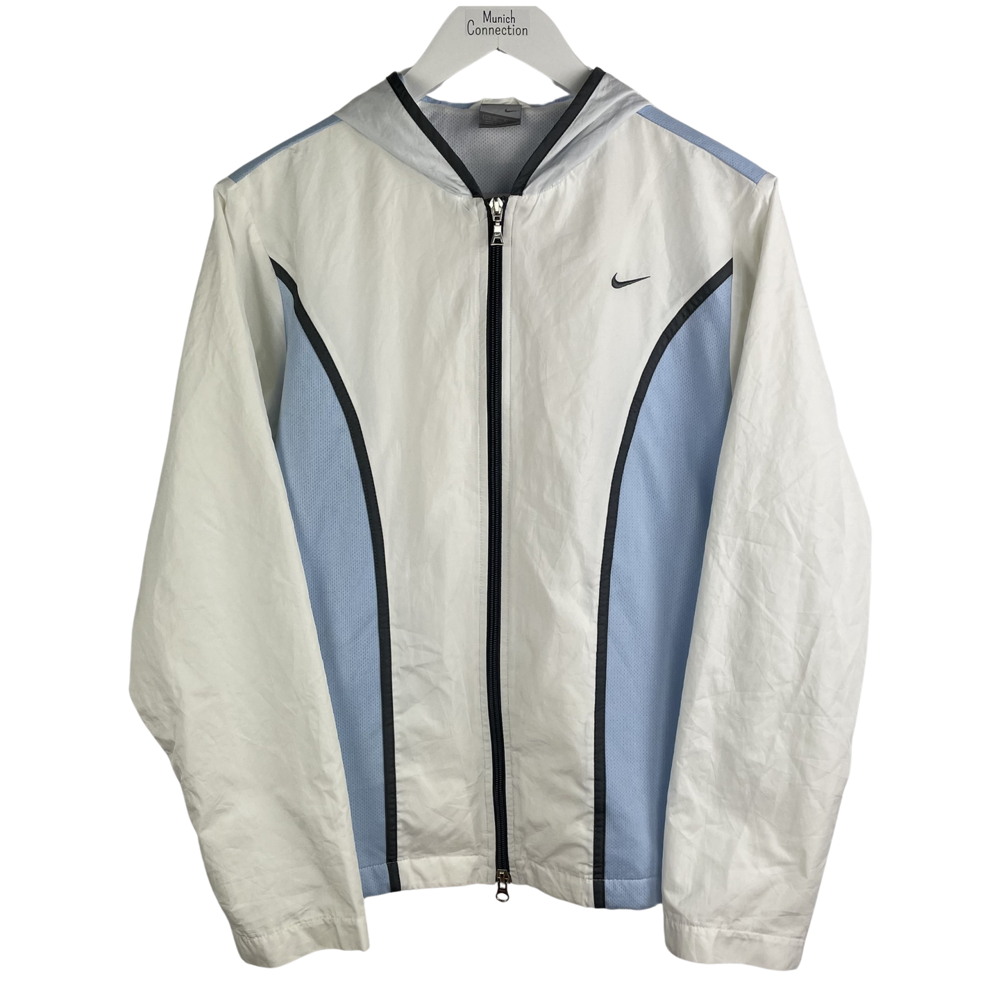 2000s Nike Windbreaker Weiß/Hellblau (S)