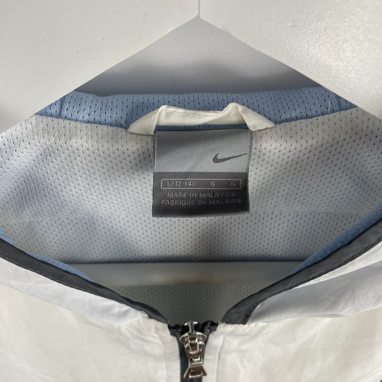2000s Nike Windbreaker Weiß/Hellblau (S)