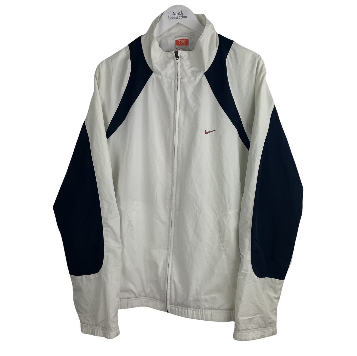 2000s Nike Athletic Dept. Windbreaker Weiß/Marine (XXL)