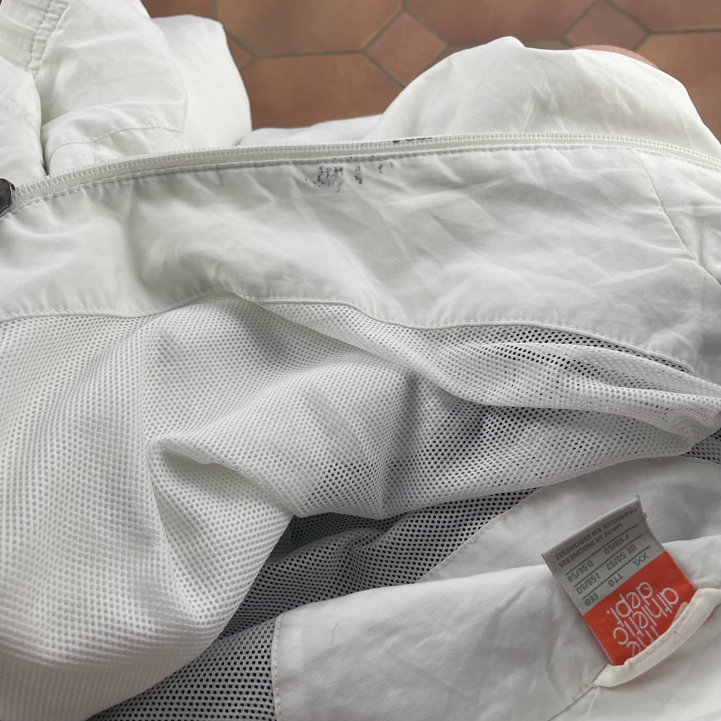 2000s Nike Athletic Dept. Windbreaker Weiß/Marine (XXL)