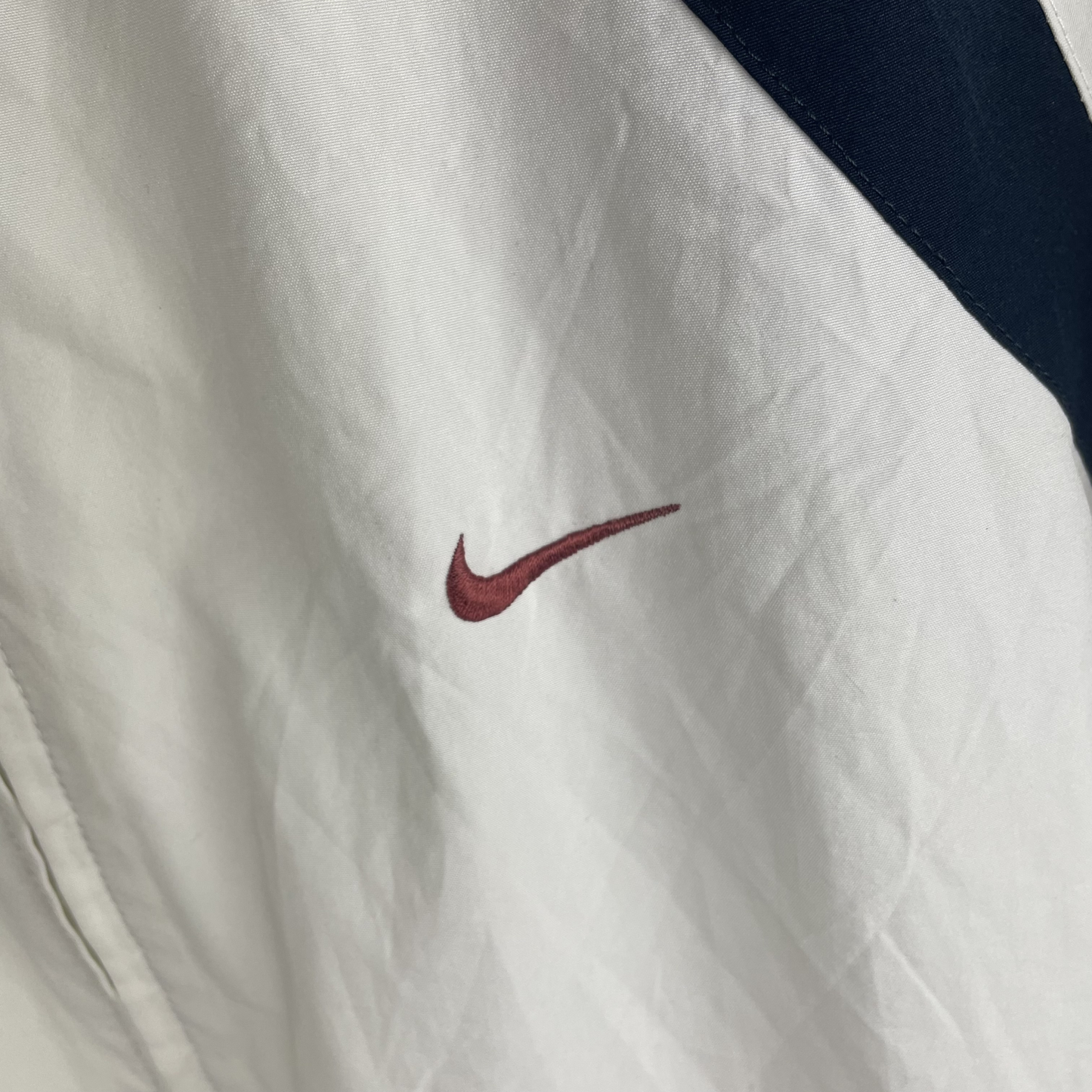 2000s Nike Athletic Dept. Windbreaker Weiß/Marine (XXL)