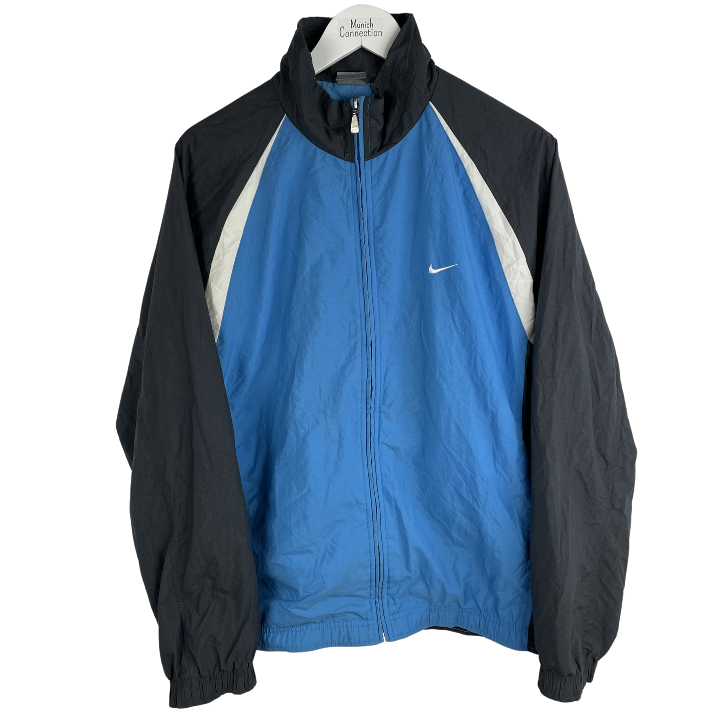 2000s Nike Windbreaker Blau/Schwarz/Weiß (L)