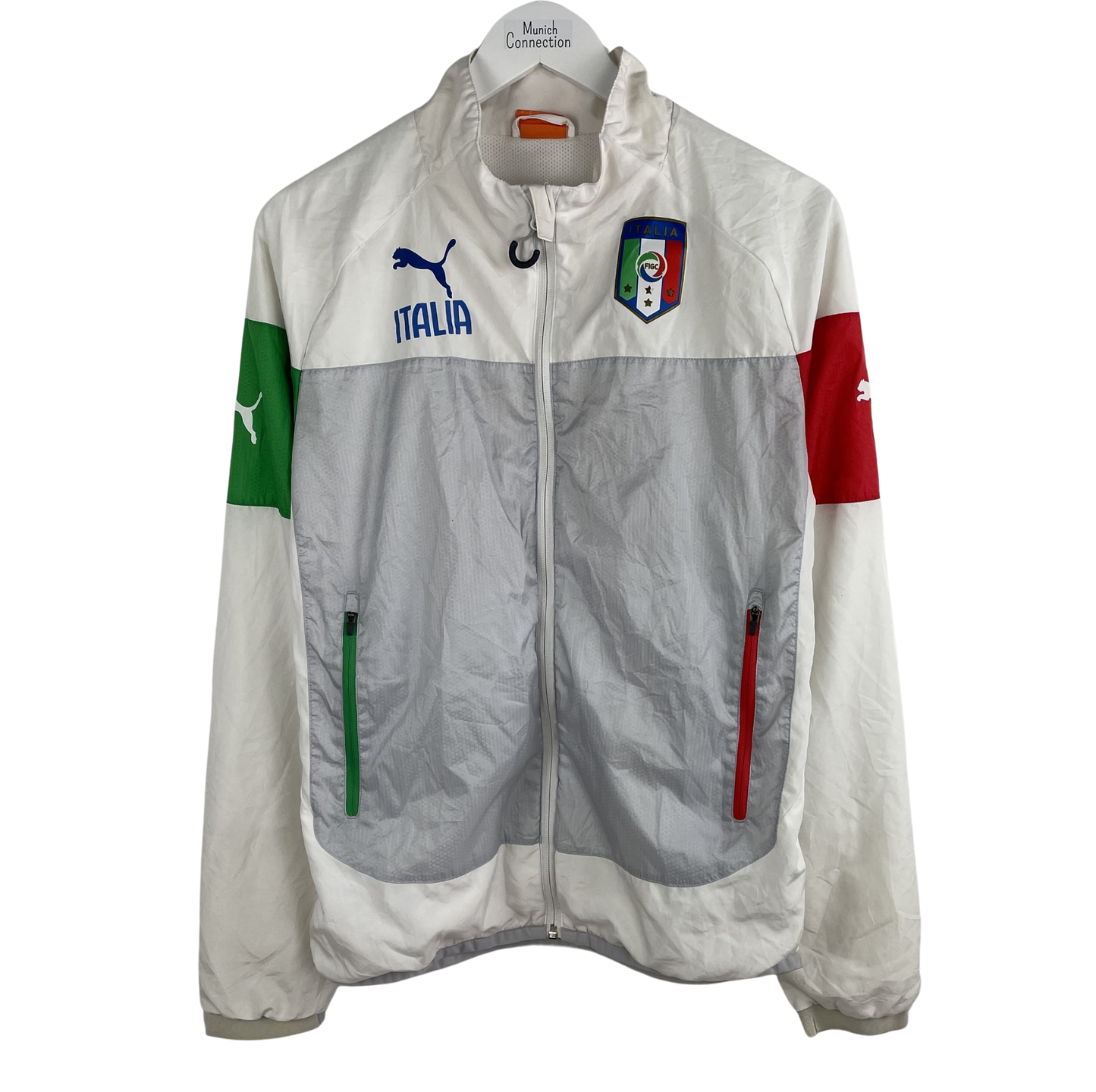 2010s Puma Italien Jacke Tricolore Weiß/Grau (S)