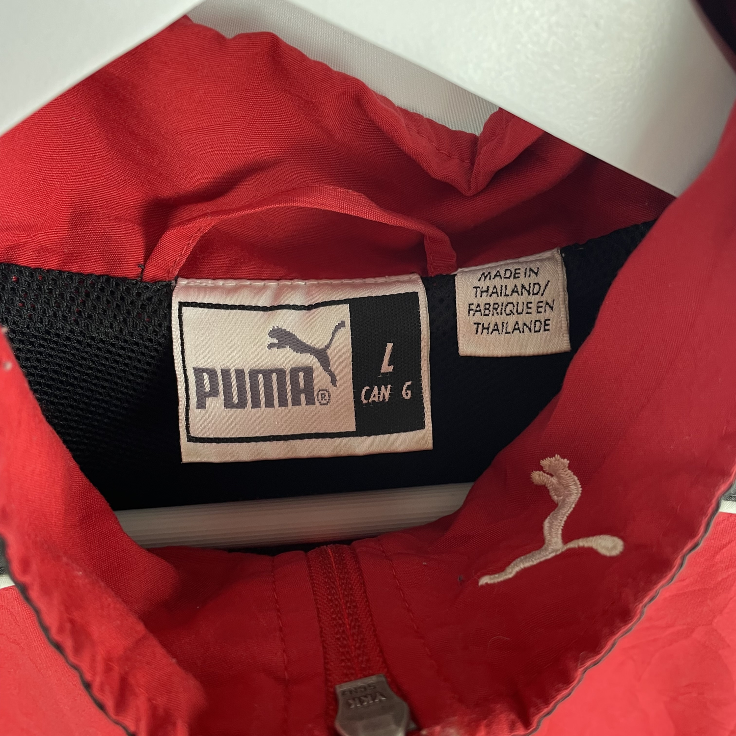 2000s Puma Windbreaker rot schwarz (L)