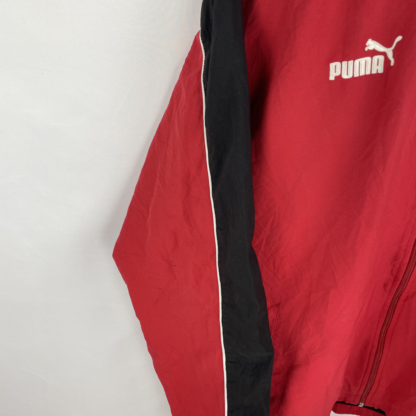 2000s Puma Windbreaker rot schwarz (L)