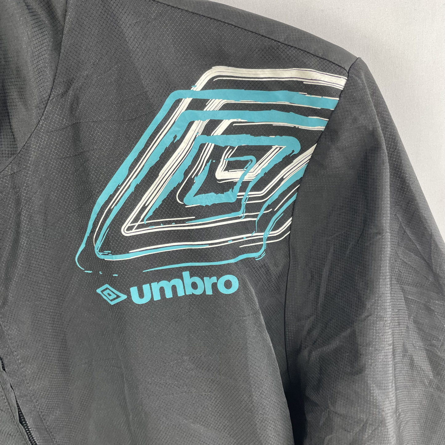2000s Umbro Windbreaker Schwarz/Türkis (YL)
