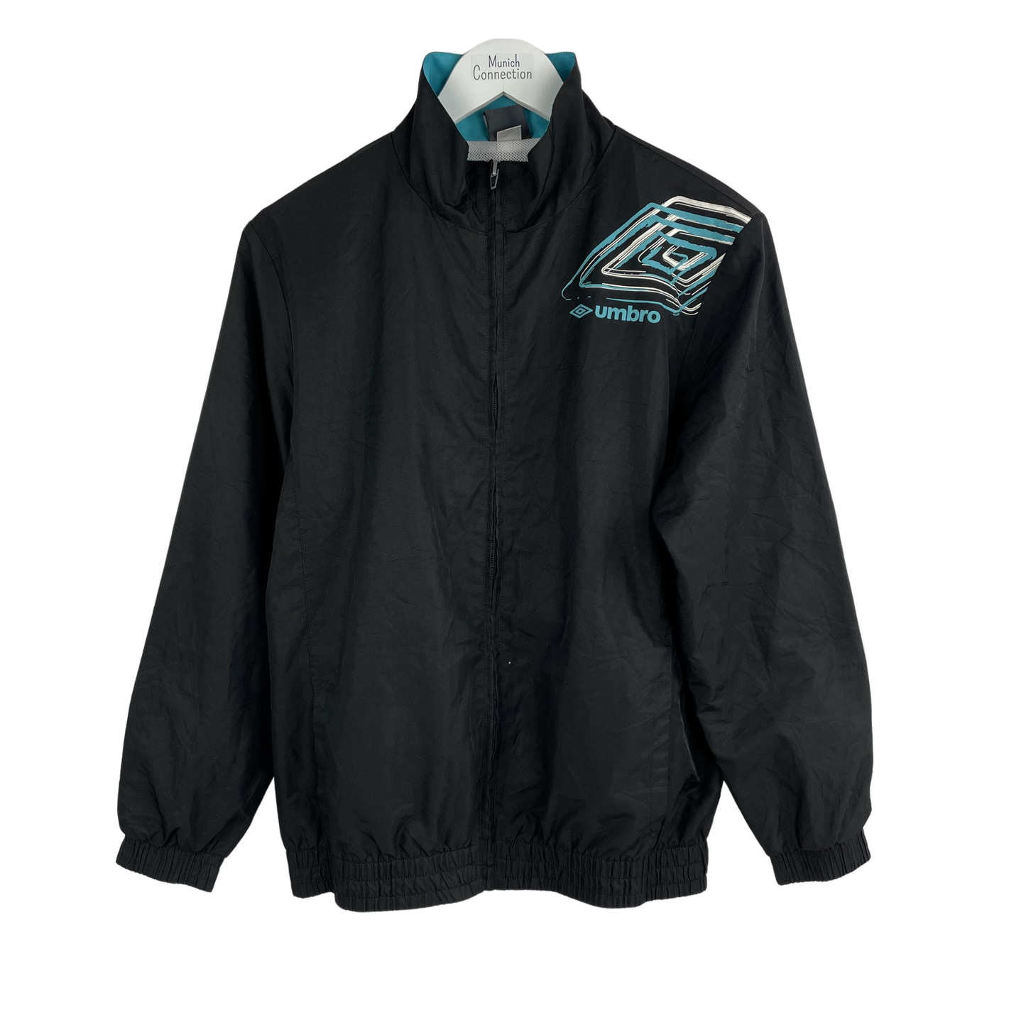 2000s Umbro Windbreaker Schwarz/Türkis (YL)