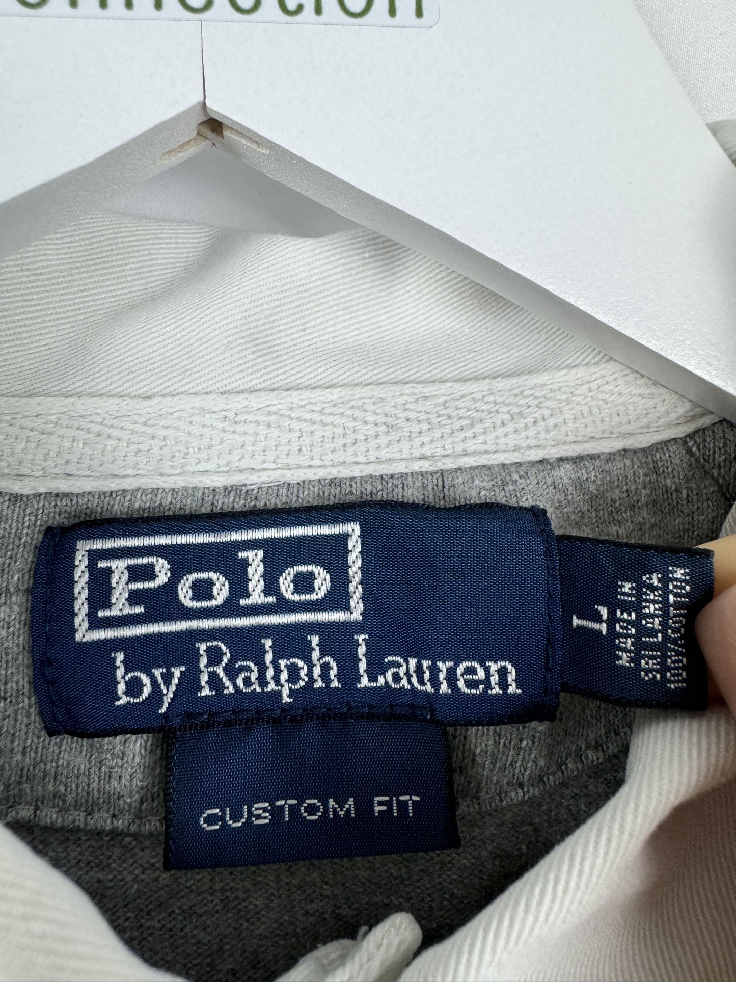 Ralph Lauren Langarmpolo Hellgrau (L)