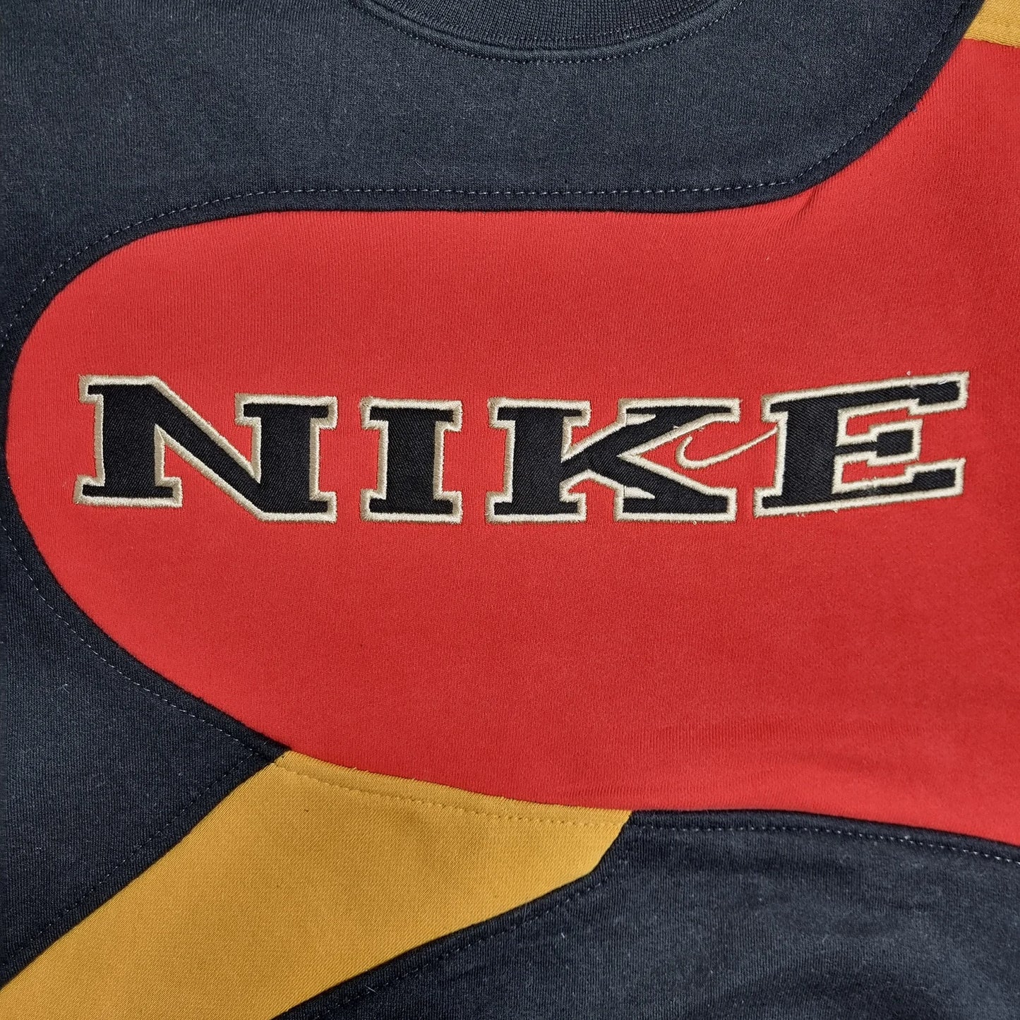 90s Nike Sportswear Sweatshirt Black Red Yellow (L)