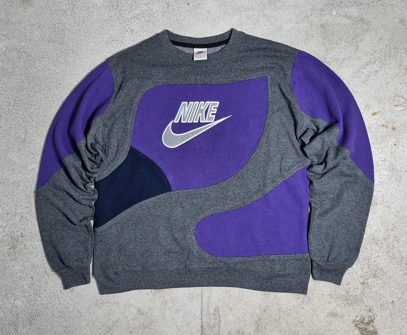 90s Nike USA Made Colorblock Sweatshirt Purple Grey (L)