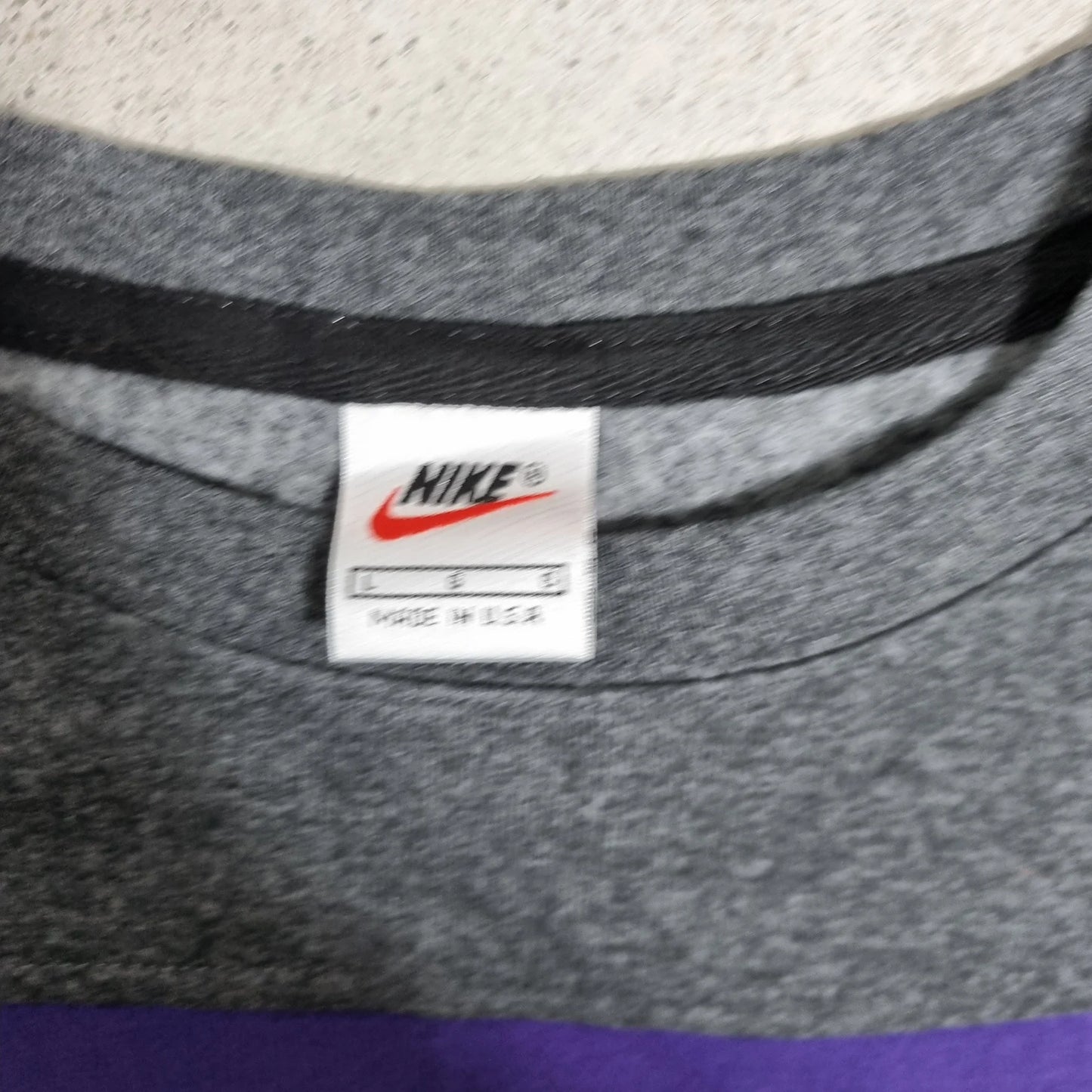 90s Nike USA Made Colorblock Sweatshirt Purple Grey (L)