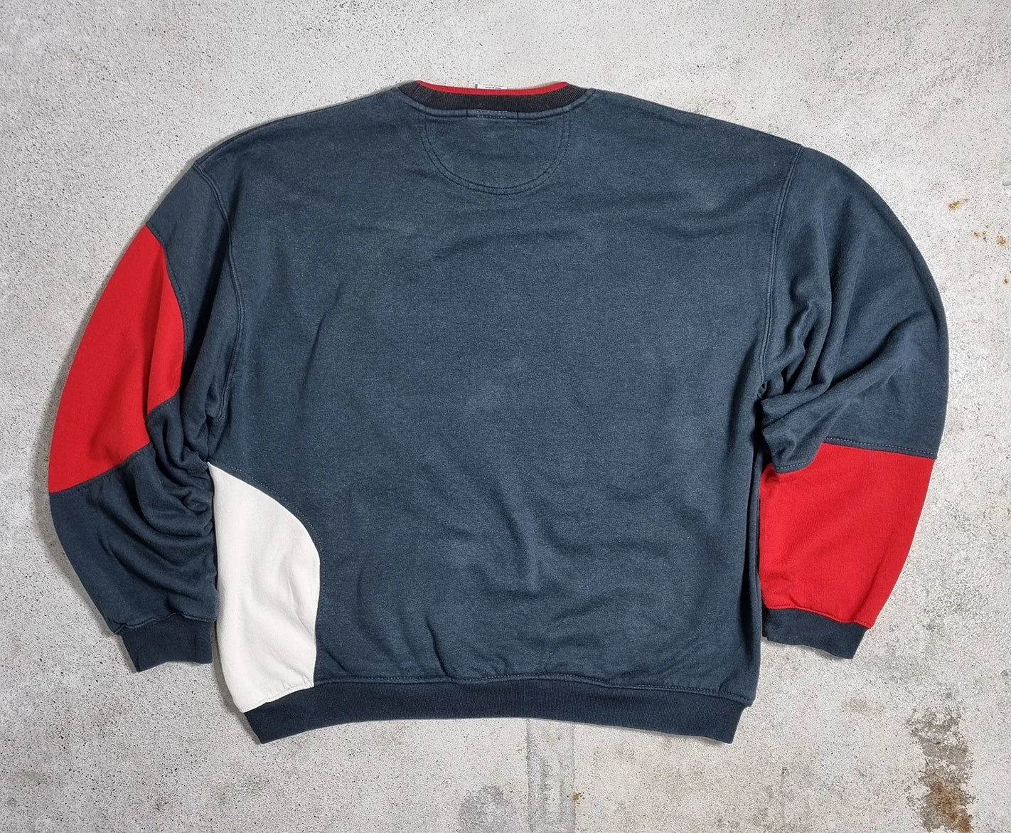 90s Nike Therma-Fit Colorblock Sweatshirt Navy Red White (L)