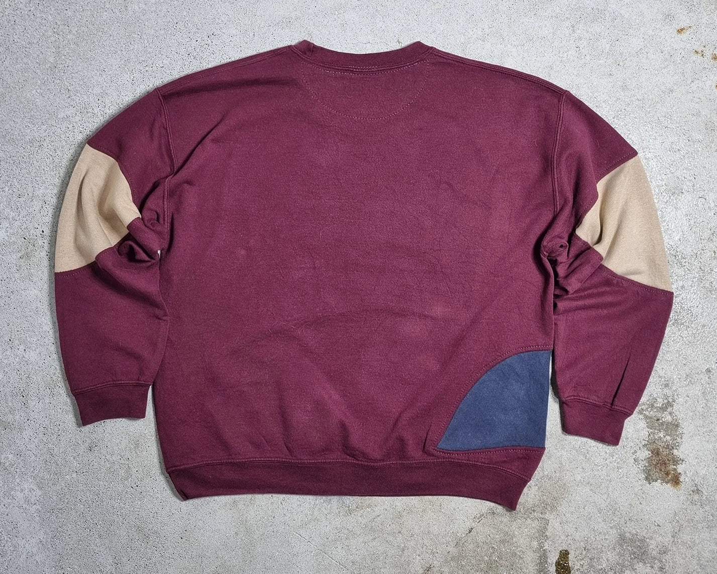 90s Nike Team Colorblock Sweatshirt Burgundy Navy Beige (L)