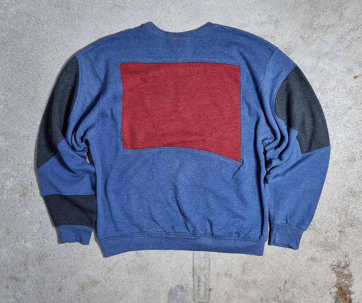 90s Nike Colorblock Sweatshirt Blue Grey Red (M)