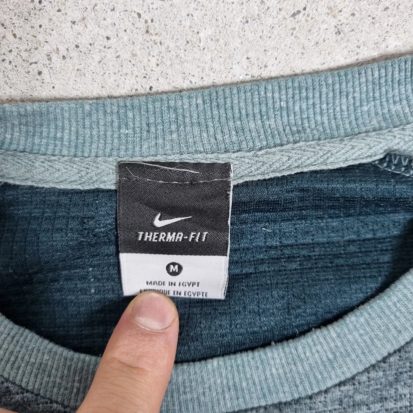 90s Nike Therma-Fit Colorblock Sweatshirt Grey Blue Navy (XL)