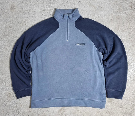 90s adidas Half Zip Sweatshirt Blue Grey (M)