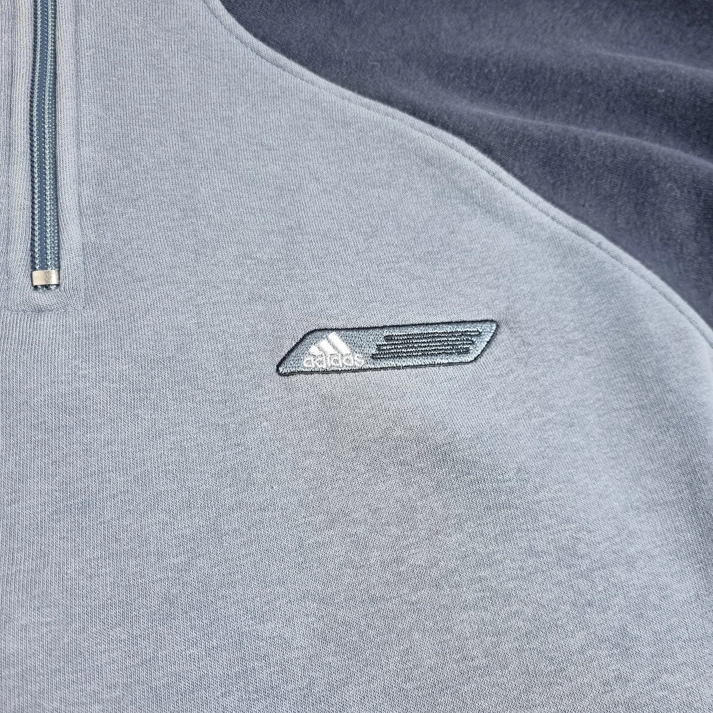 90s adidas Half Zip Sweatshirt Blue Grey (M)