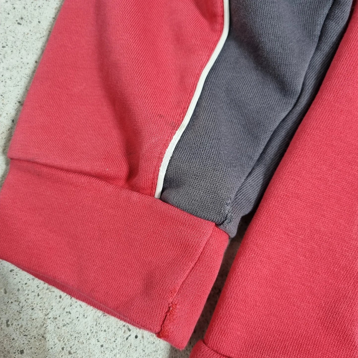 00s adidas Red Crewneck Sweatshirt Black White Stripes (L)