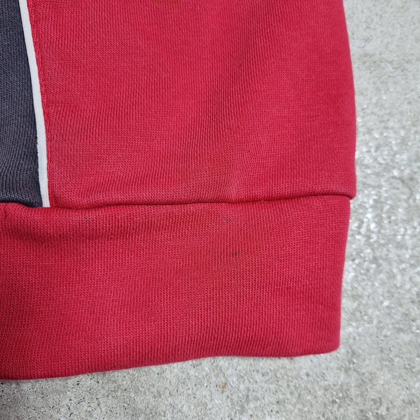 00s adidas Red Crewneck Sweatshirt Black White Stripes (L)