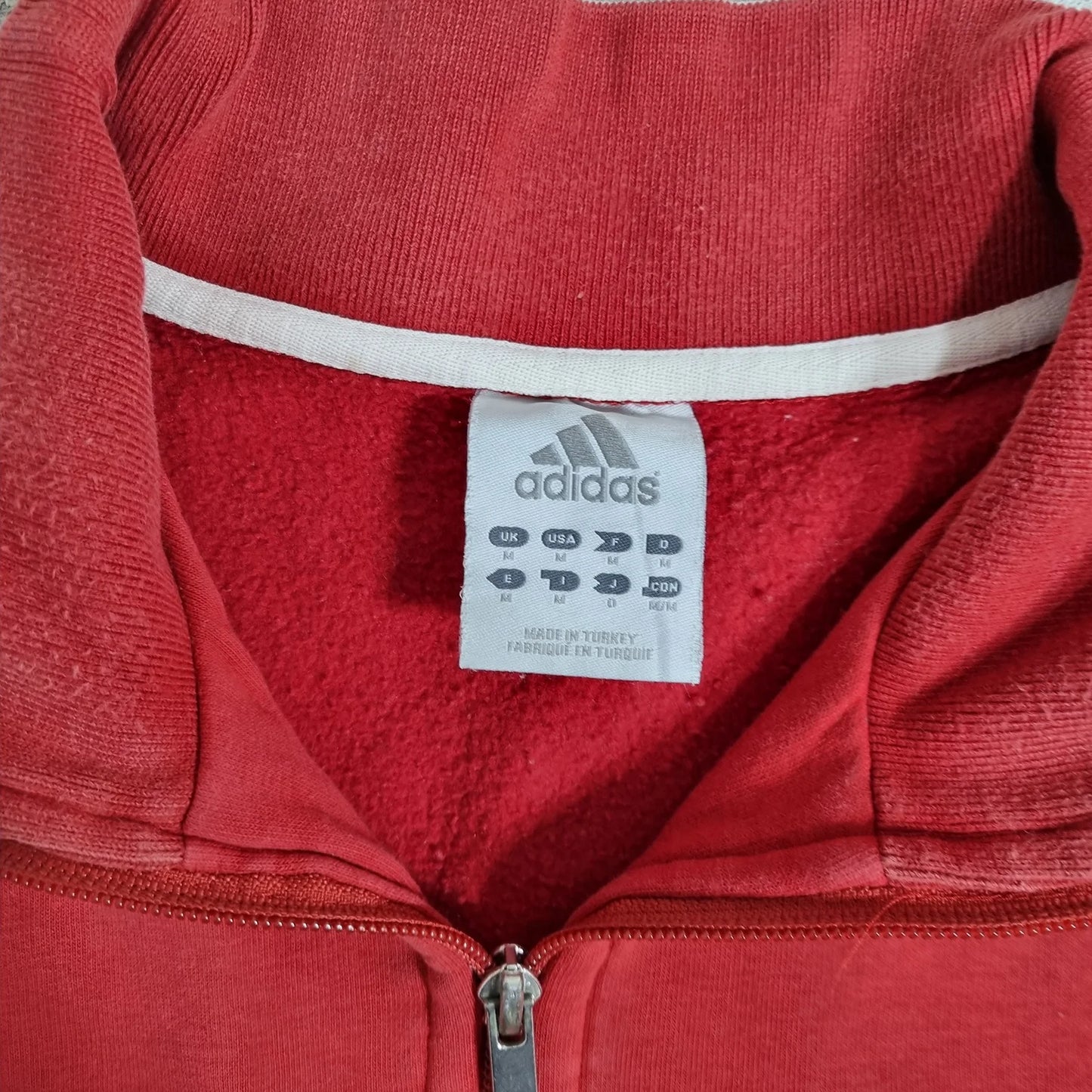00s adidas Half Zip Sweatshirt Red Beige (M)