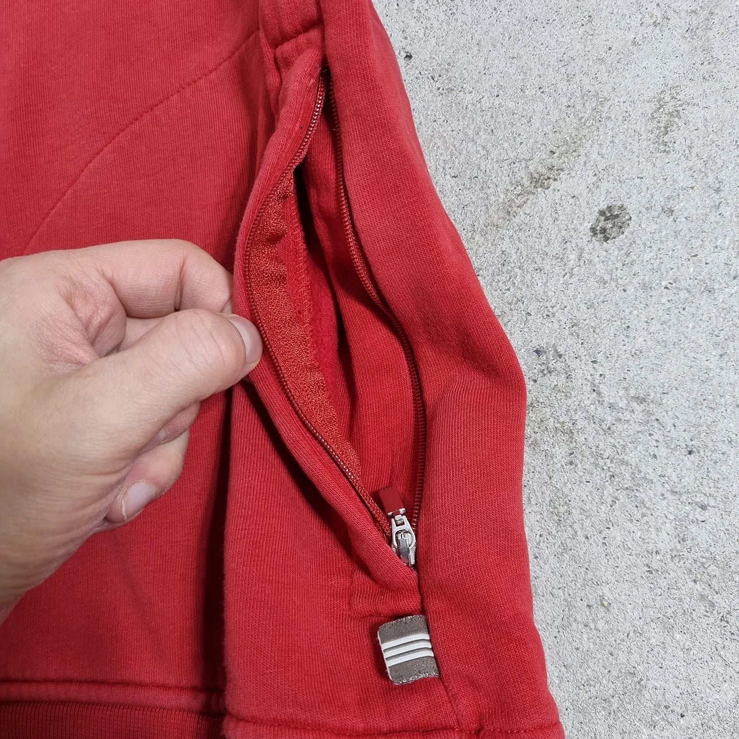 00s adidas Half Zip Sweatshirt Red Beige (M)