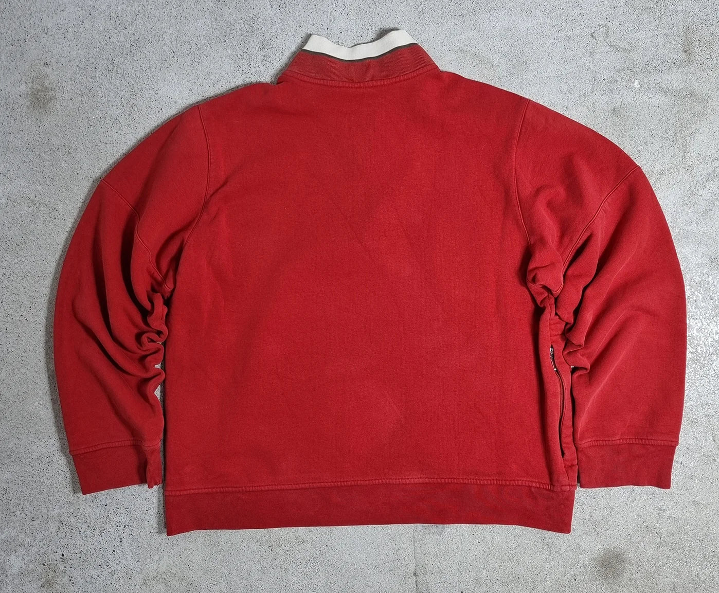 00s adidas Half Zip Sweatshirt Red Beige (M)
