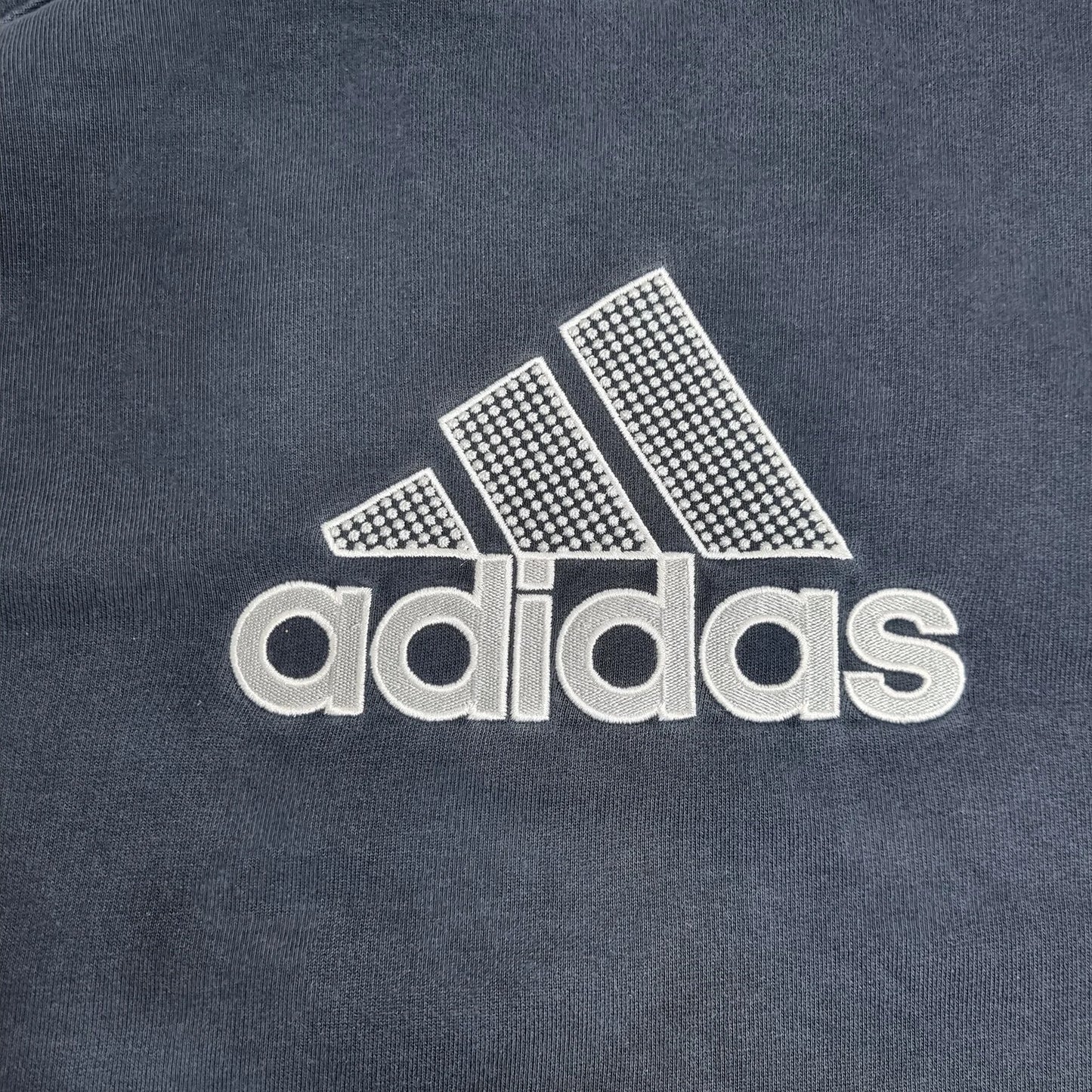 00s adidas Navy Crewneck Sweatshirt White Logo (M)