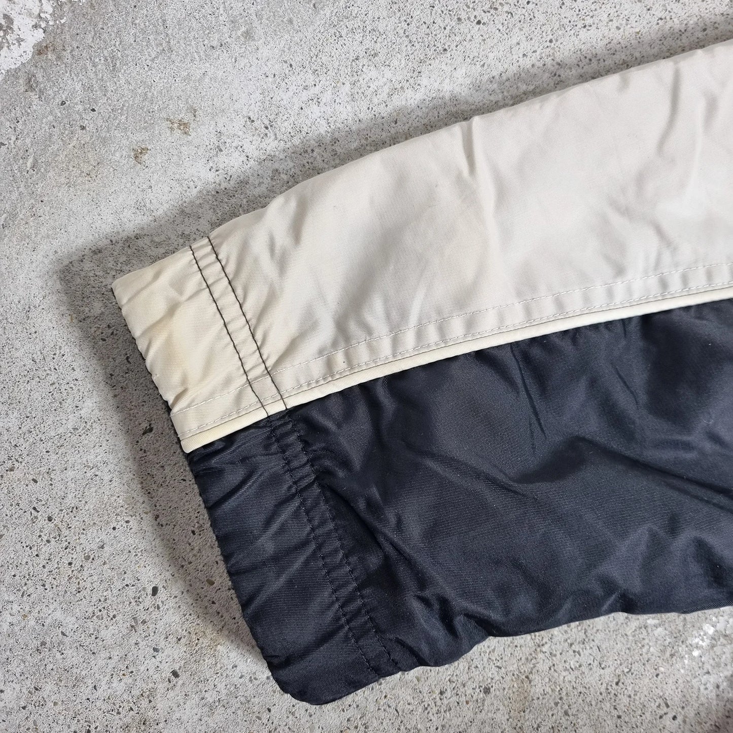 Nike Reversible Fleece Jacket Beige Navy Green – Vintage 2000s Double-Sided Hooded Jacket